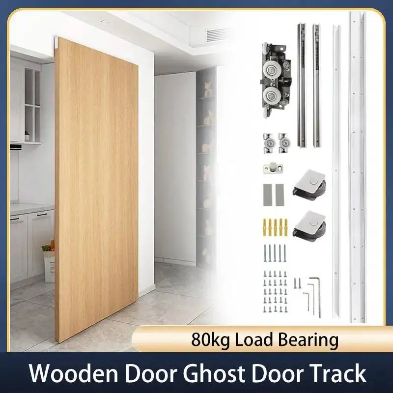 

Hidden Wooden Ghost Track Hardware Sliding Slide Rail Kit 80Kg Load Bearing For Door Widths 700Mm-1500Mm