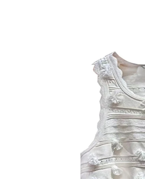 Costume deux pièces en dentelle blanche pour femmes, col rond, gilet slim ou jupe longue
