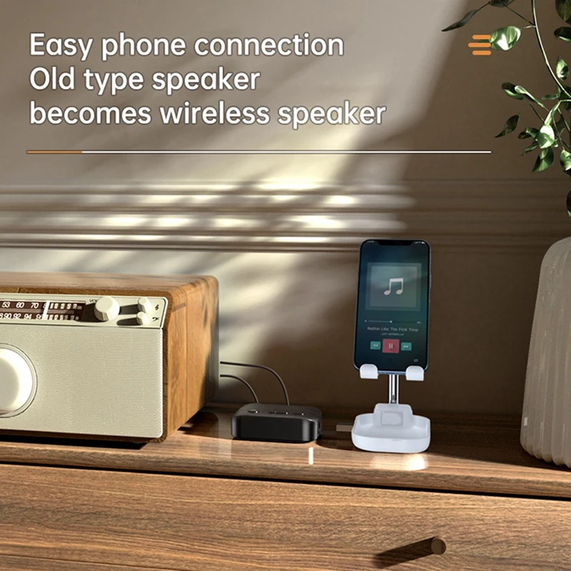 Ricevitore adattatore audio AUX per auto Bluetooth 5.3 Adattatore audio per musica per chiamate in vivavoce wireless da 3,5 mm per altoparlanti per auto e TV durevoli