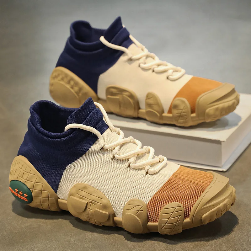 

Новые мужские повседневные туфли-носки, модная спортивная обувь, лоферы без шнуровки для молодых людей