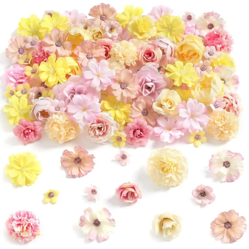 50 Stuks Rose Kunstbloemen Hoofden Zijde Nep Bloemen voor Home Decor Tuin Bruiloft Decoratie Krans Slingers Geschenken Accessoires - afbeelding 1