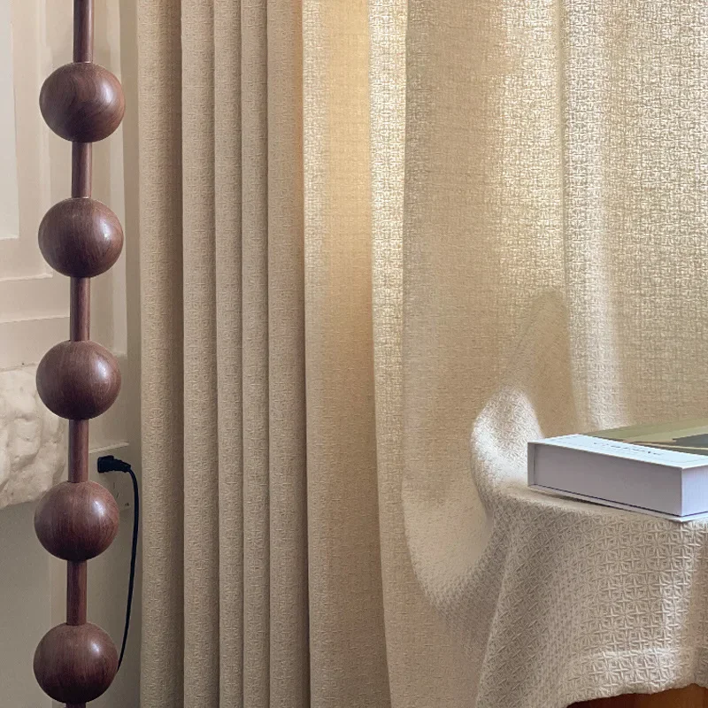 Custom Size Fashion Light Luxury European White Tulle Linen Yarn Curtains for Living Dining Room Bedroom Modern Window Decor