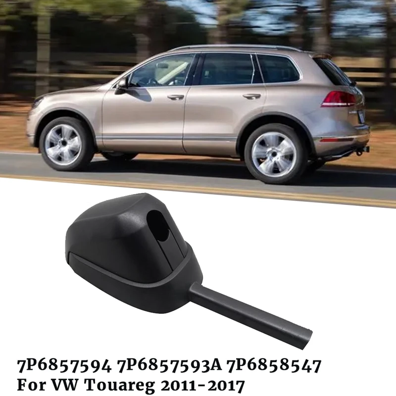 Car Inner Rear View Mirror Upper Trim Caps & Lower Cover Frame Kits Black Plastic For VW Touareg 2011-2017