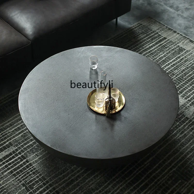 

Cy56 Nordic round coffee table living room modern rural light cement light luxury coffee table tea table