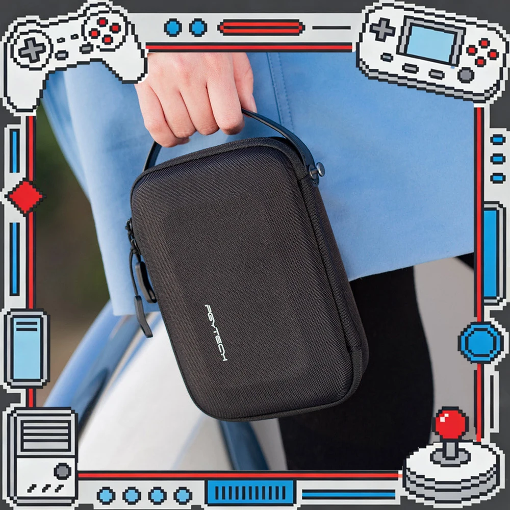 PGYTECH Action Camera Carrying Case Mini Portable Protective Hard Shell Storage Bag with Dividers for Camera Battery Accessories