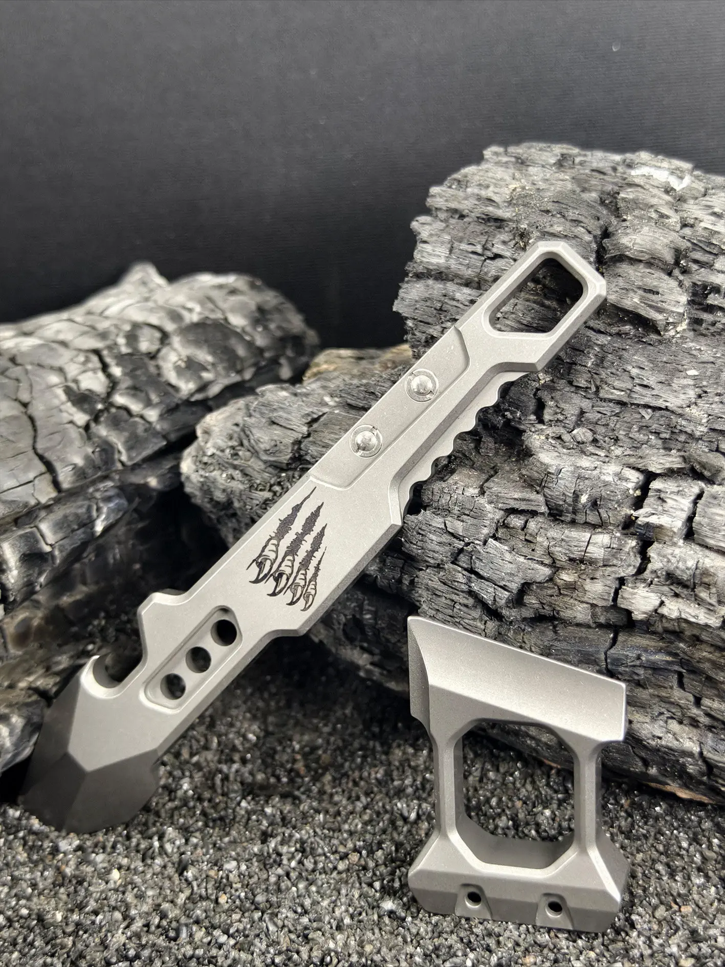 TC4 titanium multifunctional EDC tool for outdoor adventures featuring bottle opener can opener and pendant loop compact lightwe