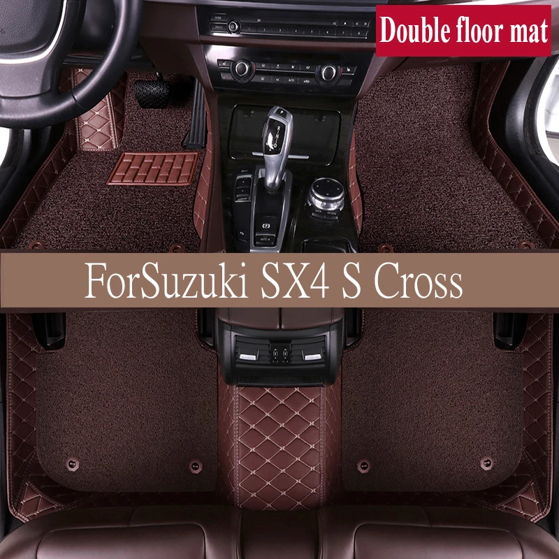 

Car Floor Mats For Suzuki SX4 S Cross 2020~2022 AUTO DropShipping Center Interior trunk mat Leather Carpets Rugs Foot Pads