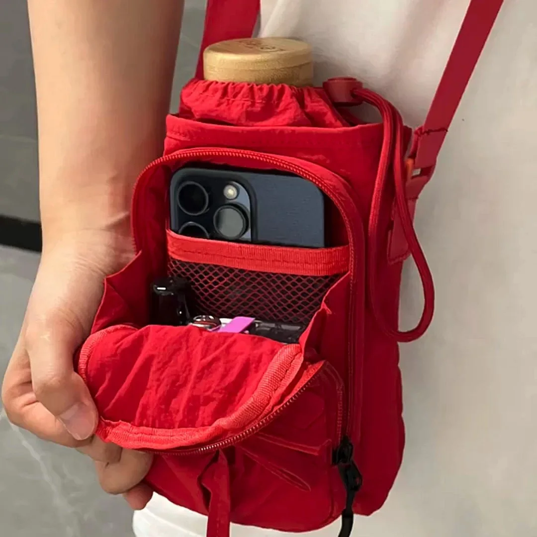 New Lightweight Crossbody Phone Bag for Women Outdoor Sports Cycling Bag Water Bottle Holder Travel Bag Knot Design
