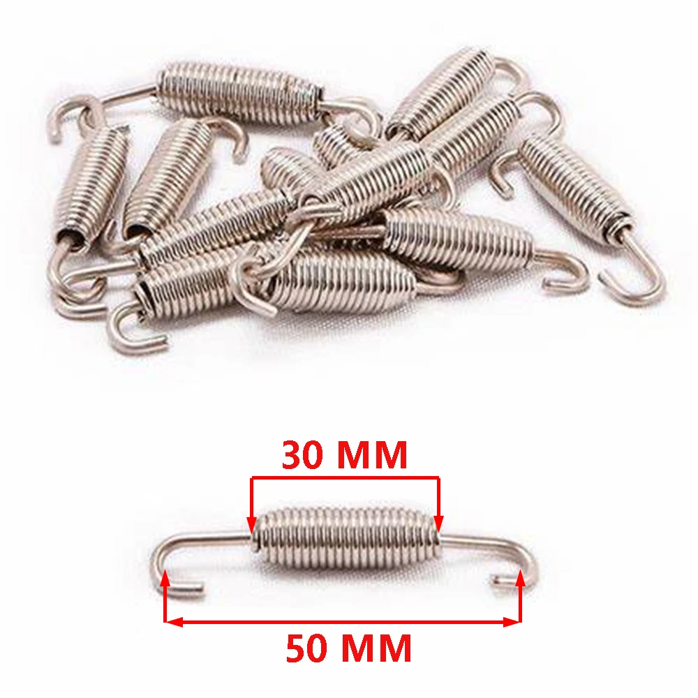 2PCS Universal Motorcycle Dirt Bike ATV Scooter 50MM 55MM 62MM 65MM 80MM Replacement Exhaust Pipe Muffler Stainless Steel Spring