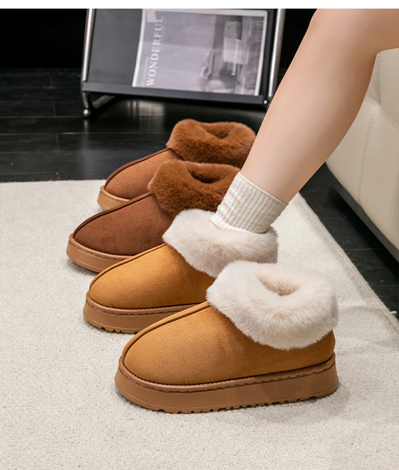 Winter-Slip-On-Hausschuhe für Herren, dicke Memory-Schaum-Sohle, ultraweiches, mit Fleece gefüttert, warme High-Top-Hausschuhe für drinnen und draußen – Detail 18