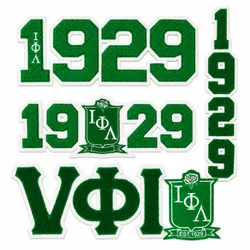 Iota Phi Lambda Sorority Chenille Greek Letter Iota Phi Lambda 1929 Iron on Towel Patch for Sweatshirt and Jacket