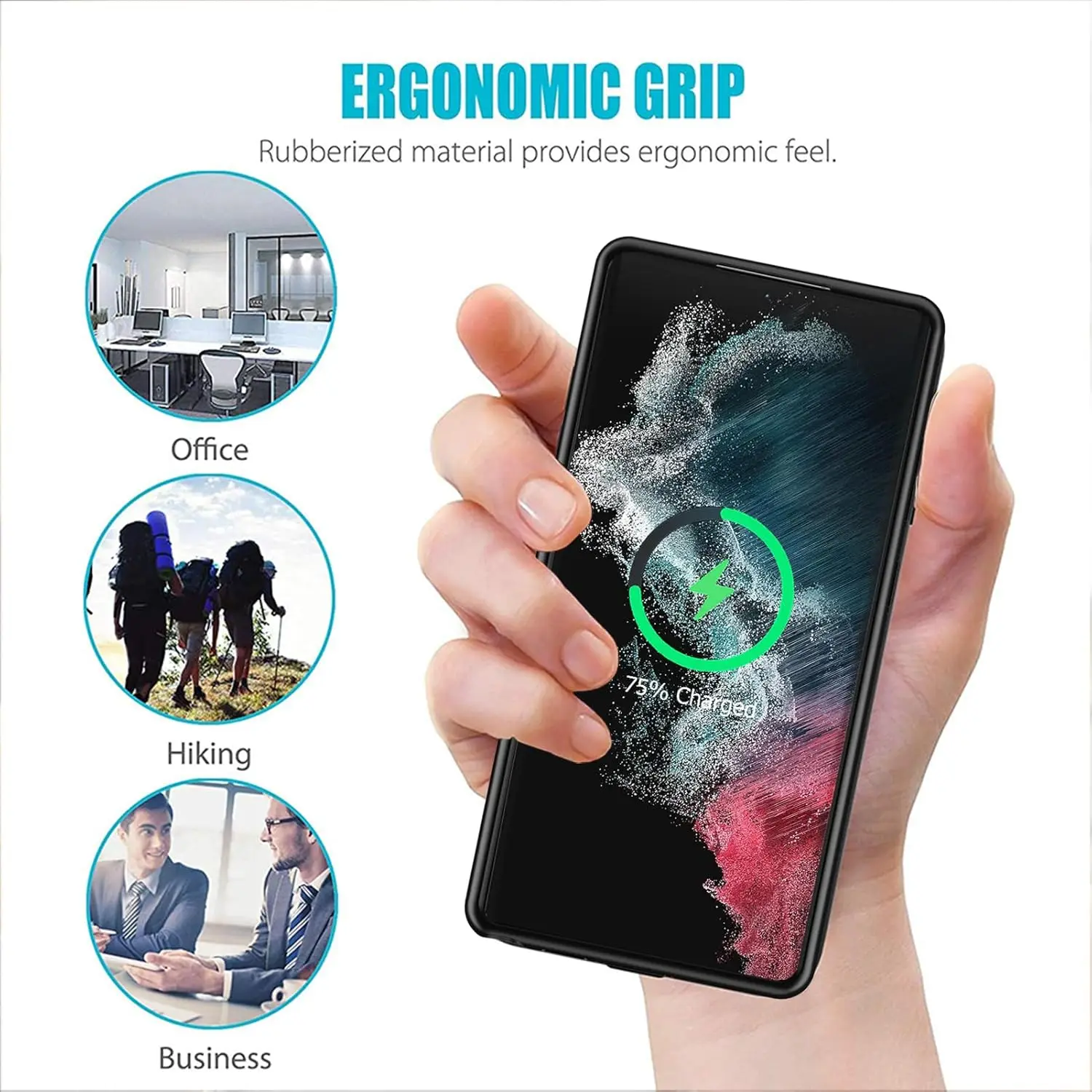 

Беспроводной зарядный чехол-аккумулятор 10000 мАч для Samsung Galaxy S25 Plus S24 S23 S22 Ultra, тонкий, совместим с моделями