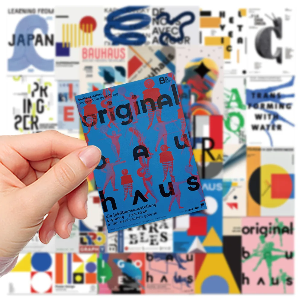 

10/40PCS Bauhaus Style Aesthetic Graffiti Stickers Creative Decals For Laptop Phone Photo Album Cup Guitar Waterproof Sticker