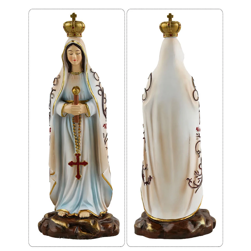 Fatima Madonna ornament, Resin icon sculpture, Catholic figures statue of the Virgin Mary, Church home decoration crafts