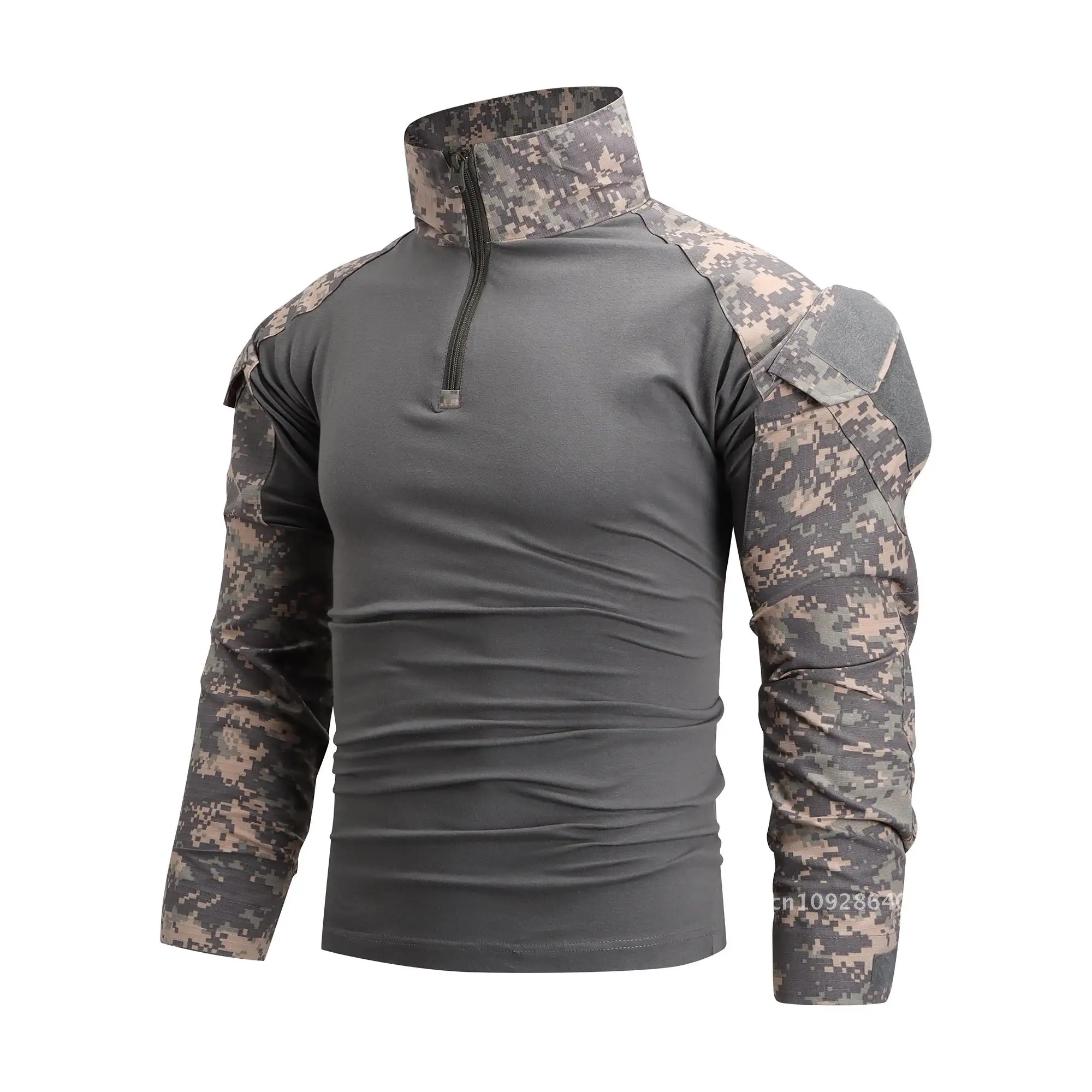 Uomo Outdoor Camouflage Trekking T-shirt Combattimento Softair Militare Campeggio Caccia Abbigliamento tattico Camicia Multicam Sport Arrampicata