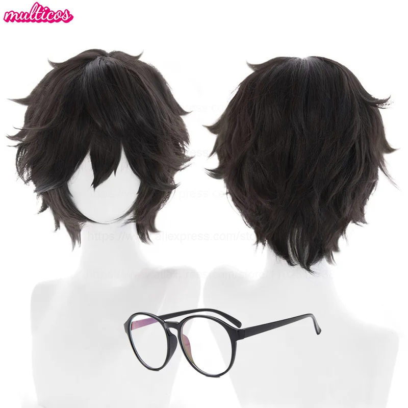 High Quality Game P5 Amamiya Ren Cosplay Wig Short Black Kurusu Akira Cosplay Heat Resistant Synthetic Hair Anime Wigs + Wig Cap