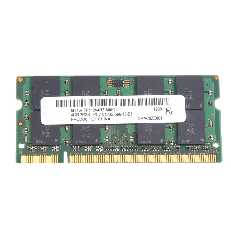 

For MT DDR2 4GB 800Mhz RAM PC2 6400S 16 Chips 2RX8 1.8V 200 Pins SODIMM For Laptop Memory Durable Easy To Use