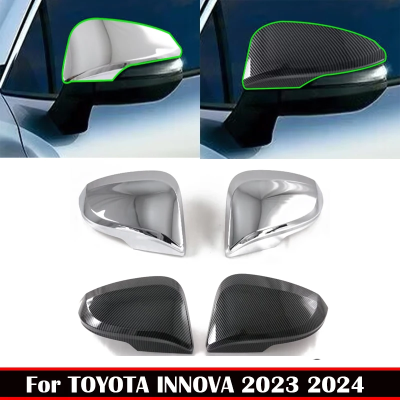 For Toyota INNOVA 2023 2024 ABS carbonfiber Door Side Wing Rearview Mirror Cover Mirror Anti-Rub Protect cover Trim Sticker