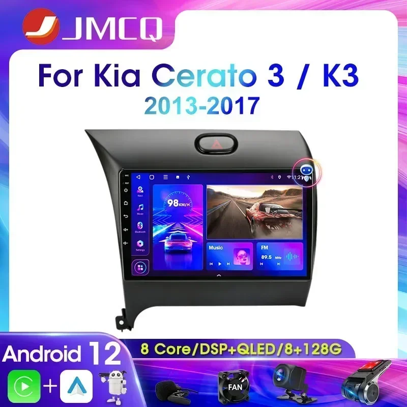 

JMCQ 2Din 4G Android 12 Car Radio Multimedia Video Player For Kia K3 Cerato 3 Forte 2013-2017 Navigation GPS Carplay Stereo