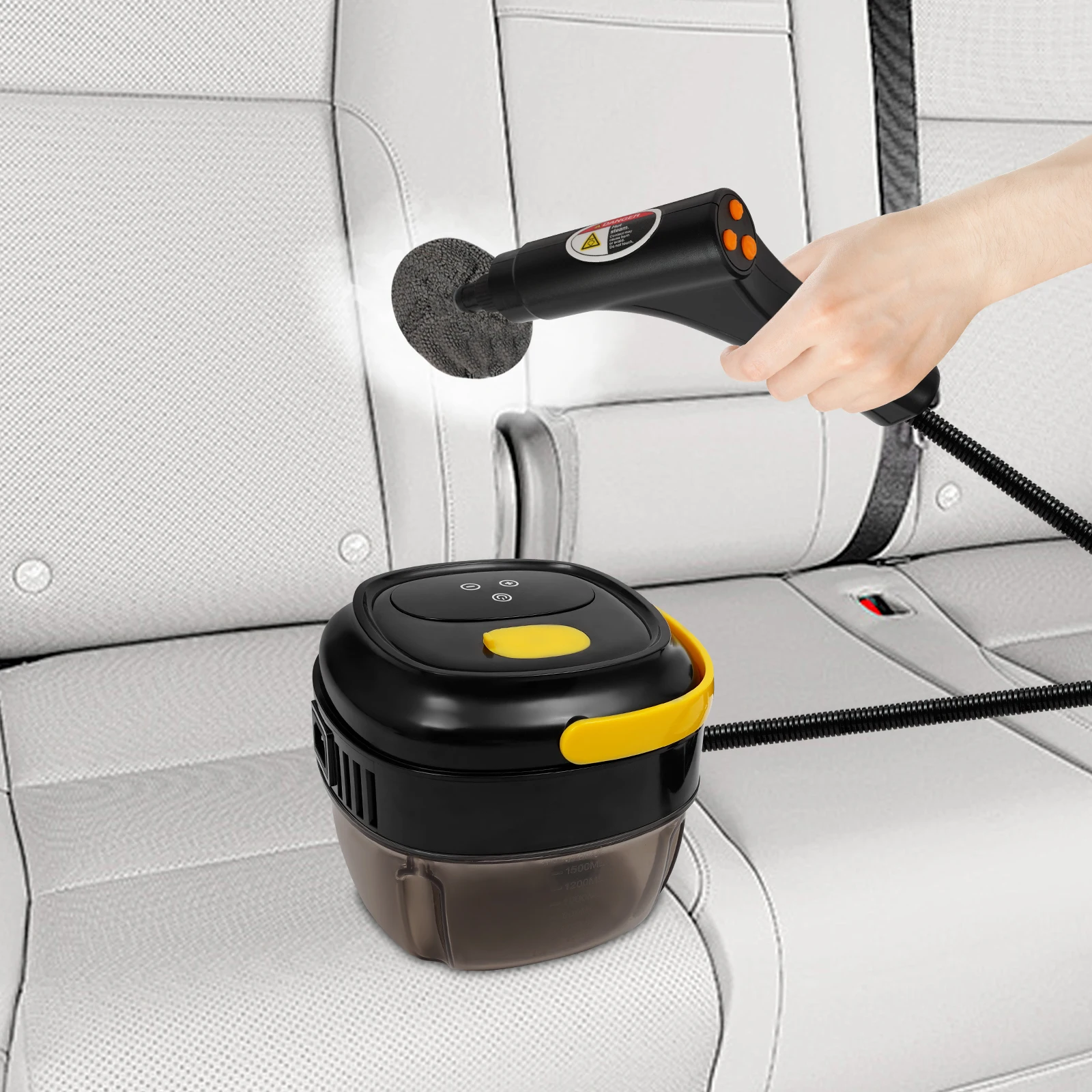 Gőztisztító gép, hordozható gőztisztító, 1500 W-os többcélú gőztisztító, gőzhőmérséklet 105 °C, 220 V