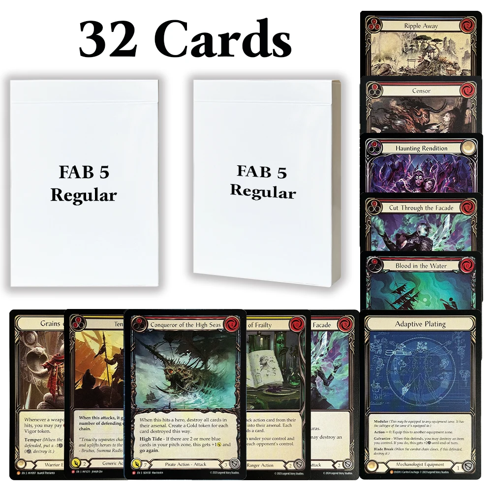 

32 шт./компл. FAB 5 обычных карт прокси, отклоритель высоких сезонов, адаптивное покрытие, сенсор, пульсация, TCG, коллекционная игрушка, игровая карта