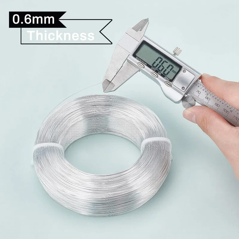 455m 1492 Feet 22 Gauge Silver Wire Bendable Metal Sculpting Wire for Beading Jewelry Making Art and Craft Project