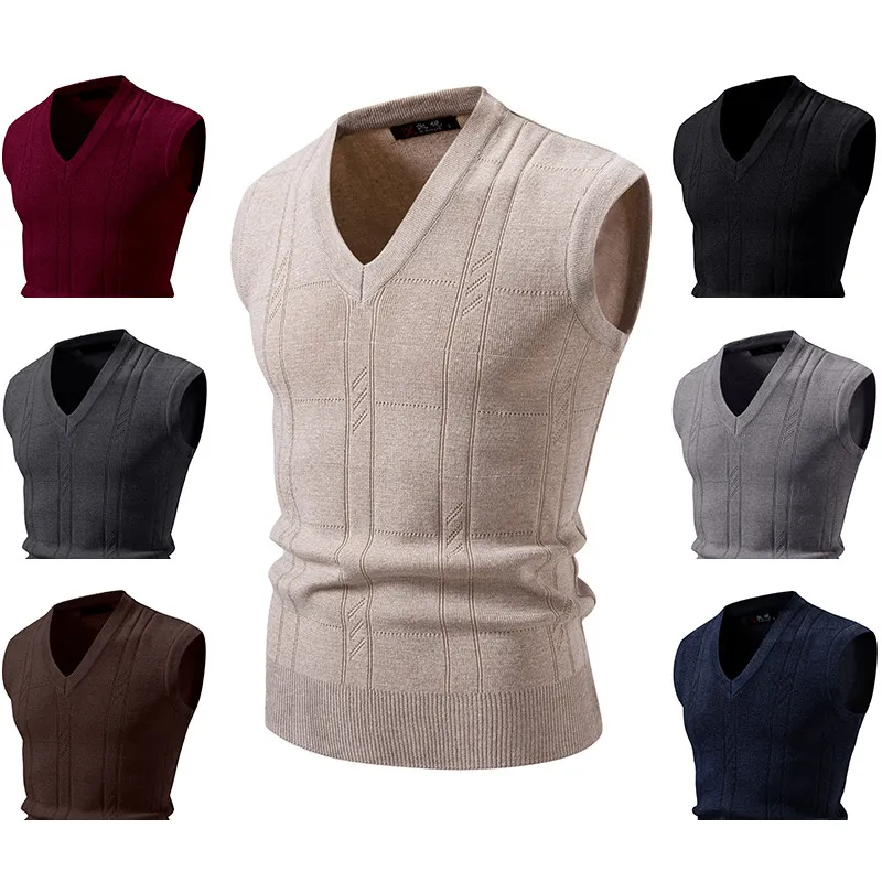 

Men's Knitted Sweater Large Size 2025 New Arrival Casual V-Ne Svel Coolmax Fiber Resistant to Deformation