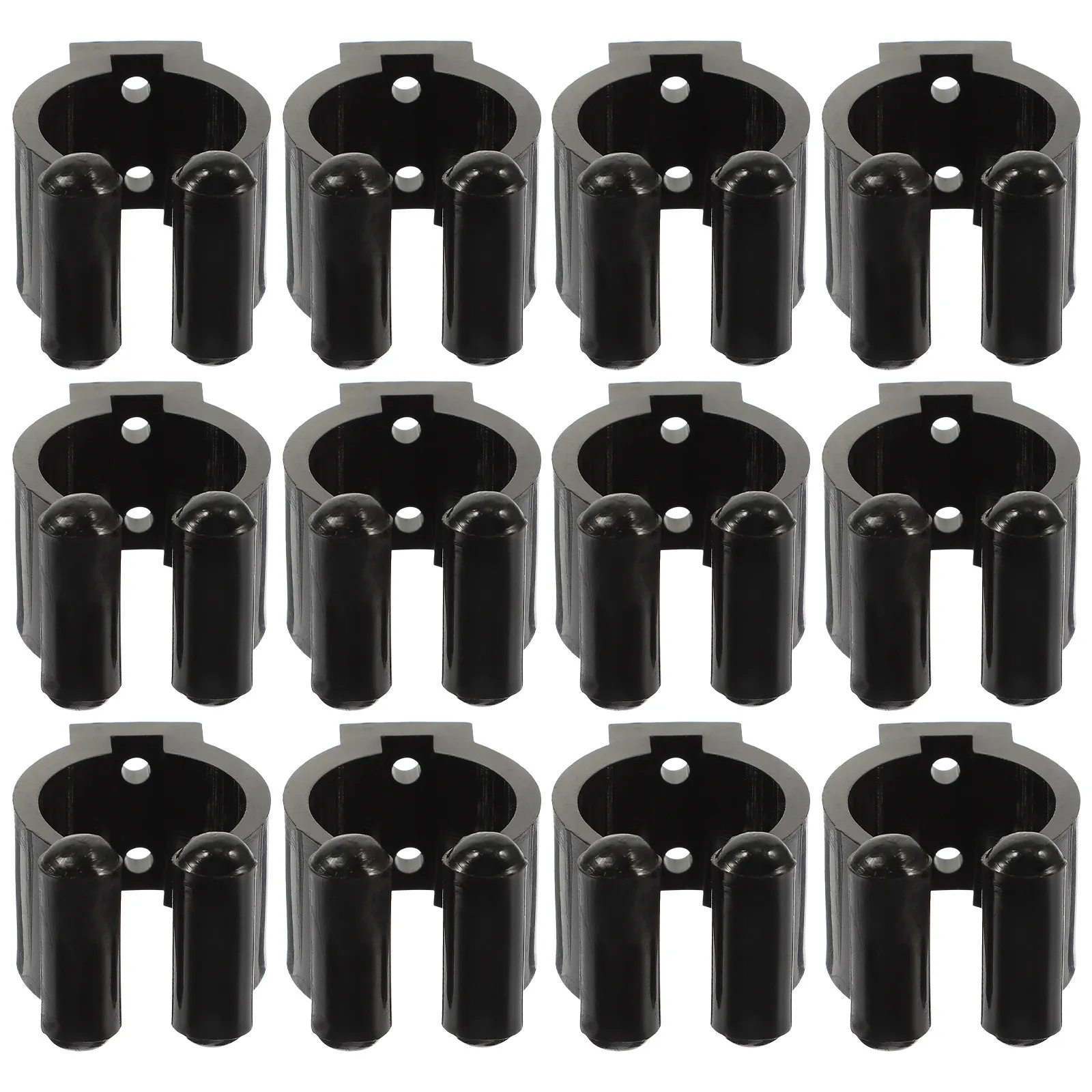 12Pcs Fishing Rod Clamp Holders Plastic Pole and Pool Cue Storage Rack Display Stand Lightweight Sturdy