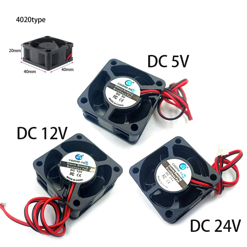 

4cm Brushless Fan 40X40X20mm DC 5V 12V 24V 4cm 40mm Sleeve Bearing Inverter Power Supply Cooling Server Radiator