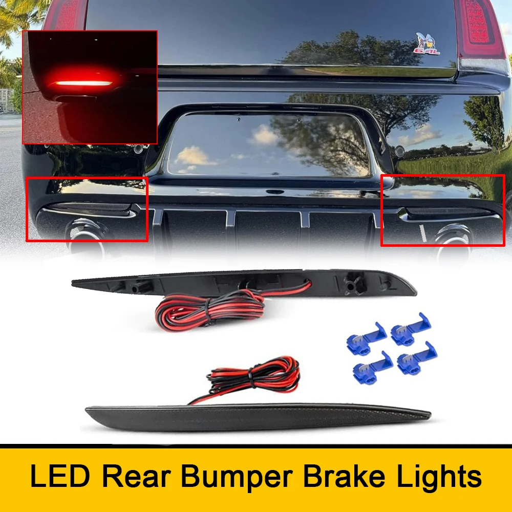 

2x Rear Bumper LED Brake Warning Tag Light for Chrysler 300 C Platinum Touring Car Reverse Reflector Lamp Red