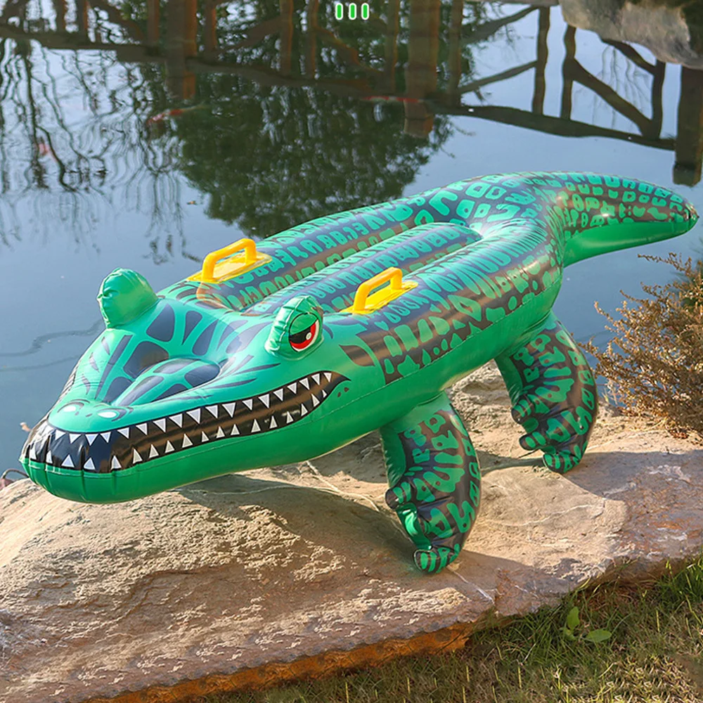 Cross-border Hot-selling Crocodile Inflatable Floating Row Simulation Animal Spot Surfboard Summer Water Supplies Fast Delivery