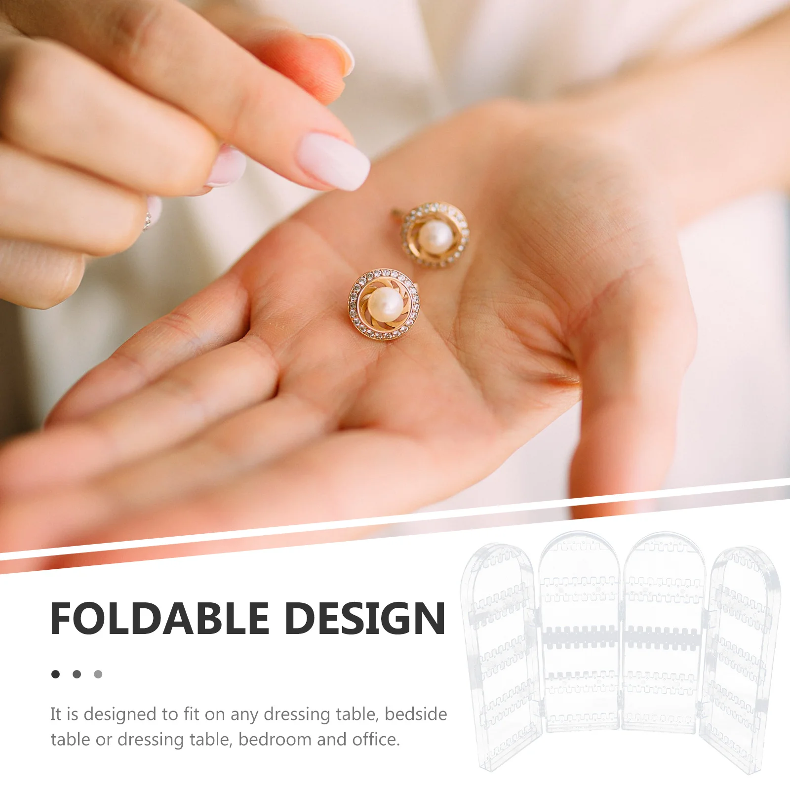

Foldable Earring Display Stand Plastic Jewelry Organizer Desktop Holder Desktop Jewelry Holder Foldable Earring Stand