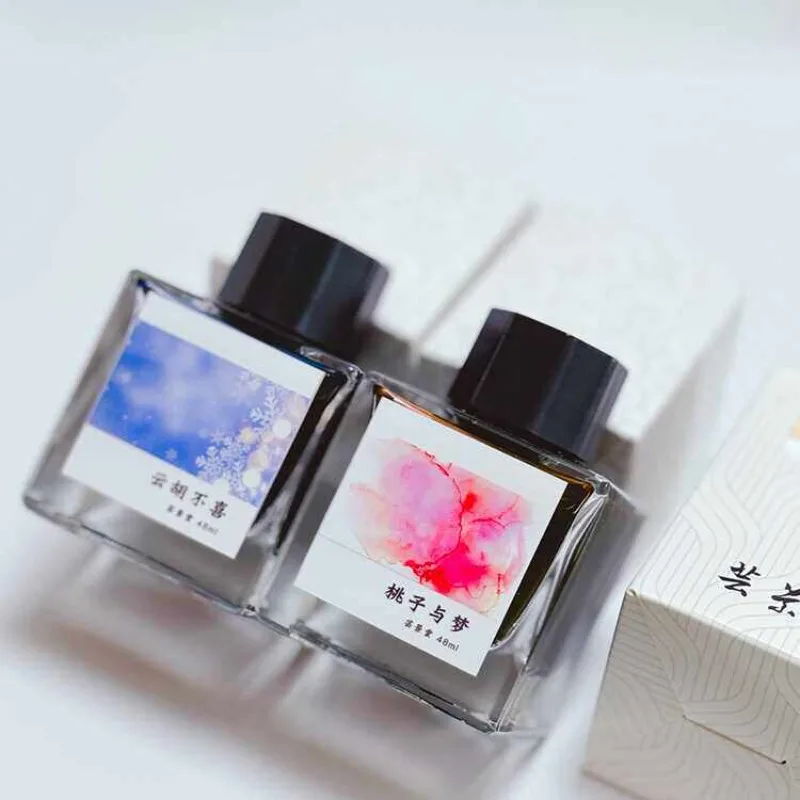 50ML Colorful Fountain Pen Ink Non-Carbon Chromatography Ink Peach Dream Smooth Writing Stationery