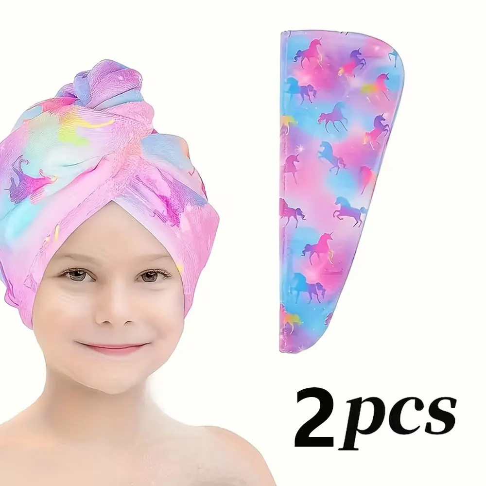 Dry Hair Cap 2026 New Model Soft Quick-Dry Digital Printed Microfiber Shower Cap Hair Drying Towel Printed Towel