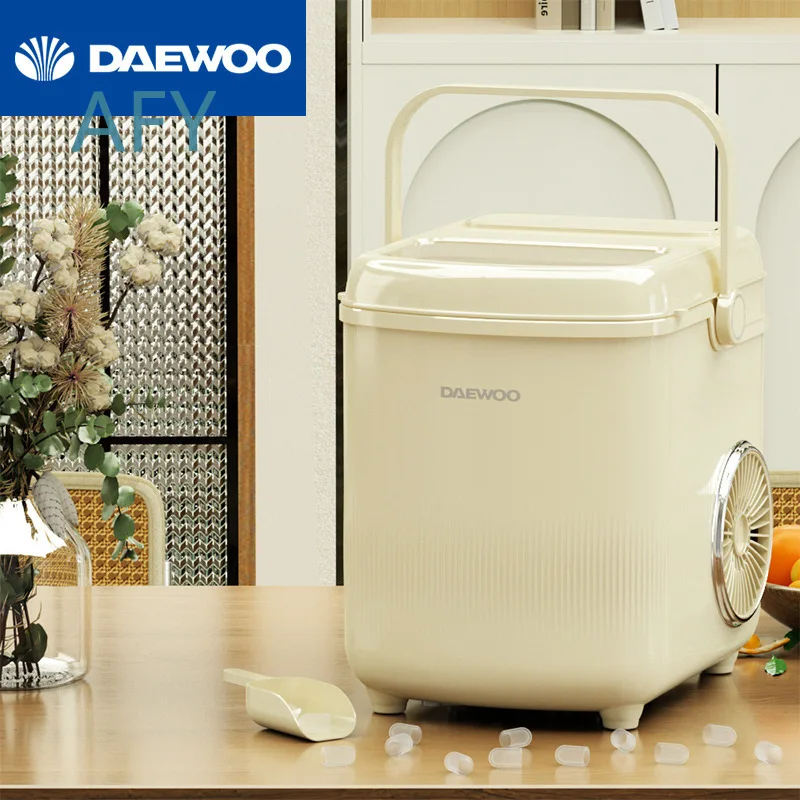 Dewoo Ice Maker for Home Bar Cafe Restaurant Small Countertop Ice Machine for Cold Drinks Bubble Tea Shop Commercial Use