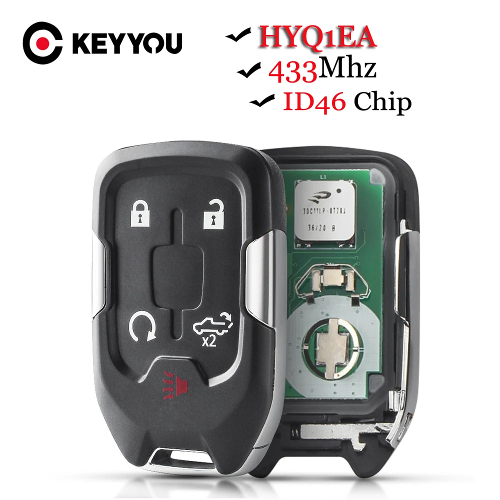 KEYYOU Car Remote Key For Chevrolet Silverado 1500 2500 3500 GMC Sierra Tahoe Suburban Yukon 2015-2020 HYQ1EA 13591396 13508275