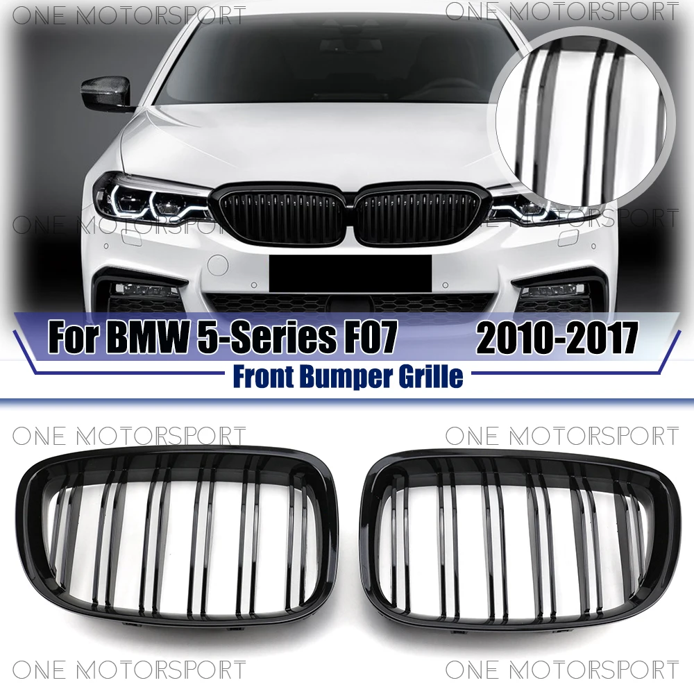 

Glossy Black Front Bumper Grille For BMW 5-Series F07 2010-2017 Double Line Style Racing Grille Bumper Grilles