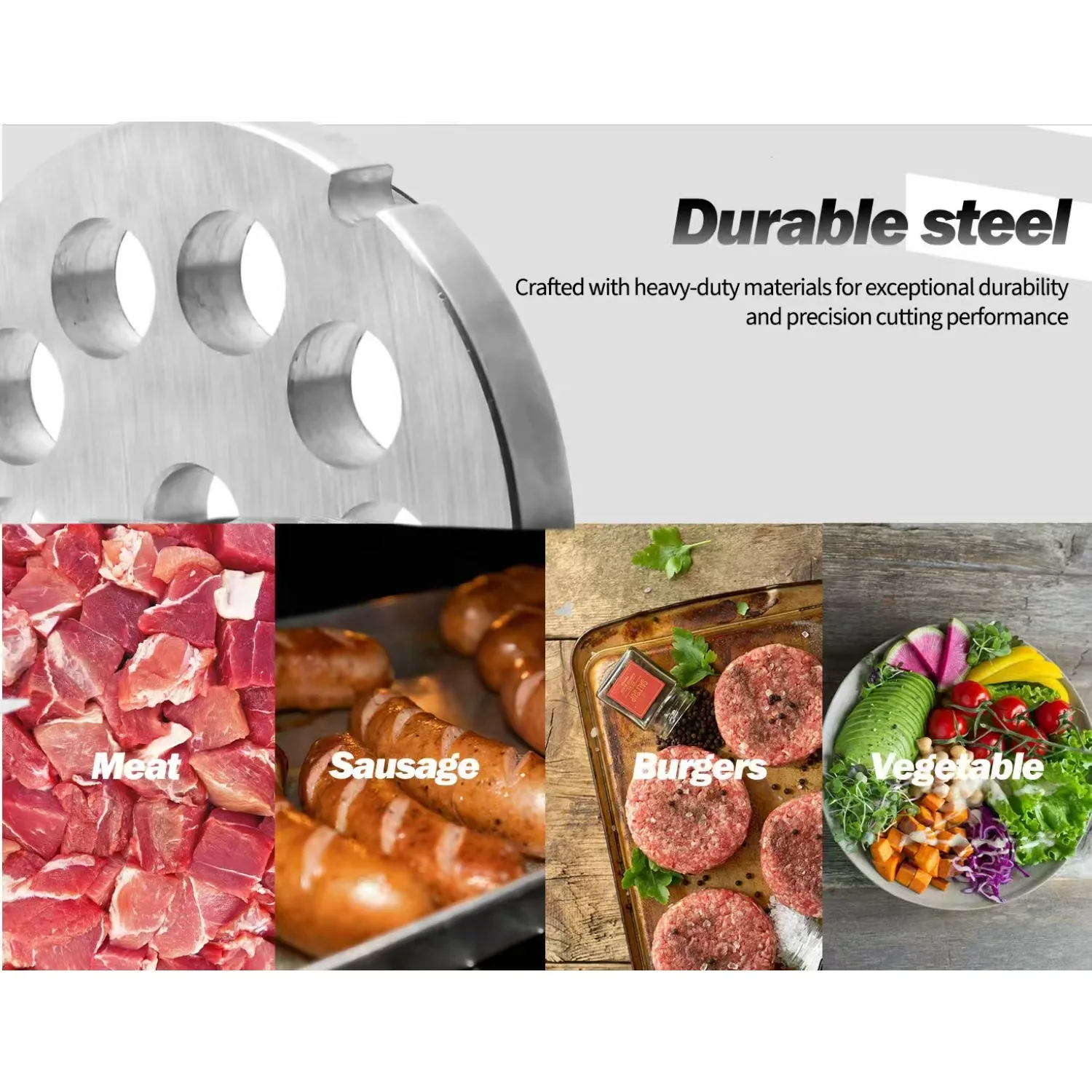 2PC/Set #12 12/18mm Meat Grinder Plate Discs Blades for FGA Food Chopper and Hobart, LEM, Cabelas, Weston, MTN Meat Grinders