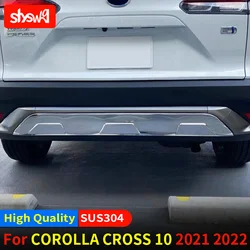 Auto Exterior Accessories Rear Bumper Molding Trim Chrome Garnish For Toyota Corolla Cross 2021 22 High Grade  Steel Car Styling