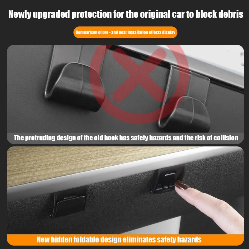For Tesla Model Y Juniper 2025 Model 3 Highland 2024 2023 Glove Box Hidden Hook Passenger Bag Hanger Hat Holder Auto Storage