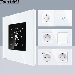 Termostato inteligente Tuya WiFi, calefacción eléctrica, caldera de agua y Gas, control remoto de temperatura con Interruptor táctil/enchufe Usb de pared