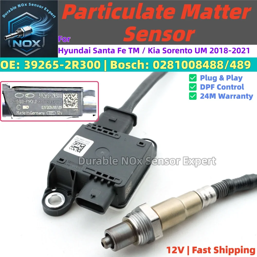PM Particulate Sensor 39265-2R300 0281008488/489 for Hyundai Santa Fe TM Kia Sorento UM 2018-2021 2.0/2.2 CRDi Diesel DPF