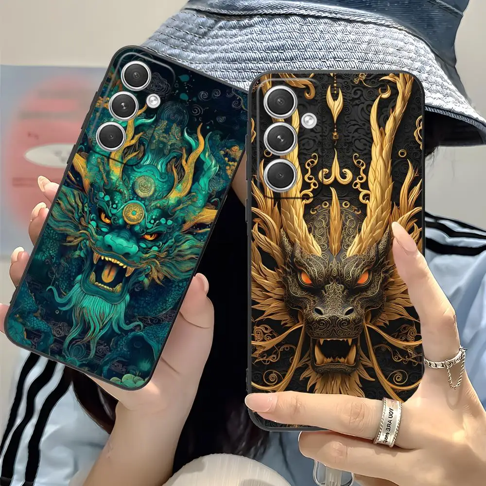 

East Orient Dragon Mobile Phone Case for Samsung Galaxy S25 S24 S23 S22 S21 S20 Note20 Plus FE Ultra Colour Printing Cellphones