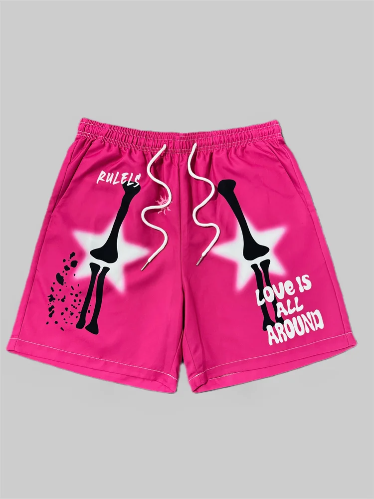 New Summer Men's Large Size Letter Shorts Outdoor Street Fashion Shorts Swimming Fitness Shorts Comfortable And Breathable