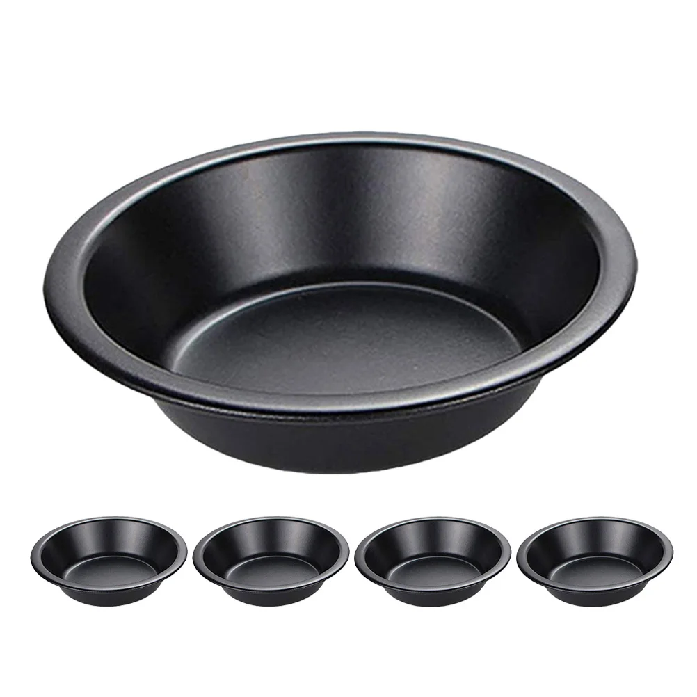 

5Pcs Round Shape Non-Stick Baking Pan 5 Inch Carbon Steel Small Cake Tin for Cupcakes Muffins Loaf Bread Reusable Baking Set
