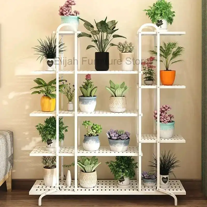 

Designer Aesthetics Flower Rack Indoor Minimalist Living Room Plant Display Shelf Balcony Organizer Porte Plantes Furniture