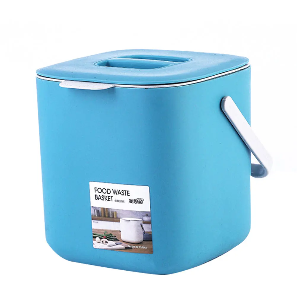

Plastic Trash Can With Handle Household Garbage Bin Portable Waste Container Dustbin Wet Dry Classification Kitchen