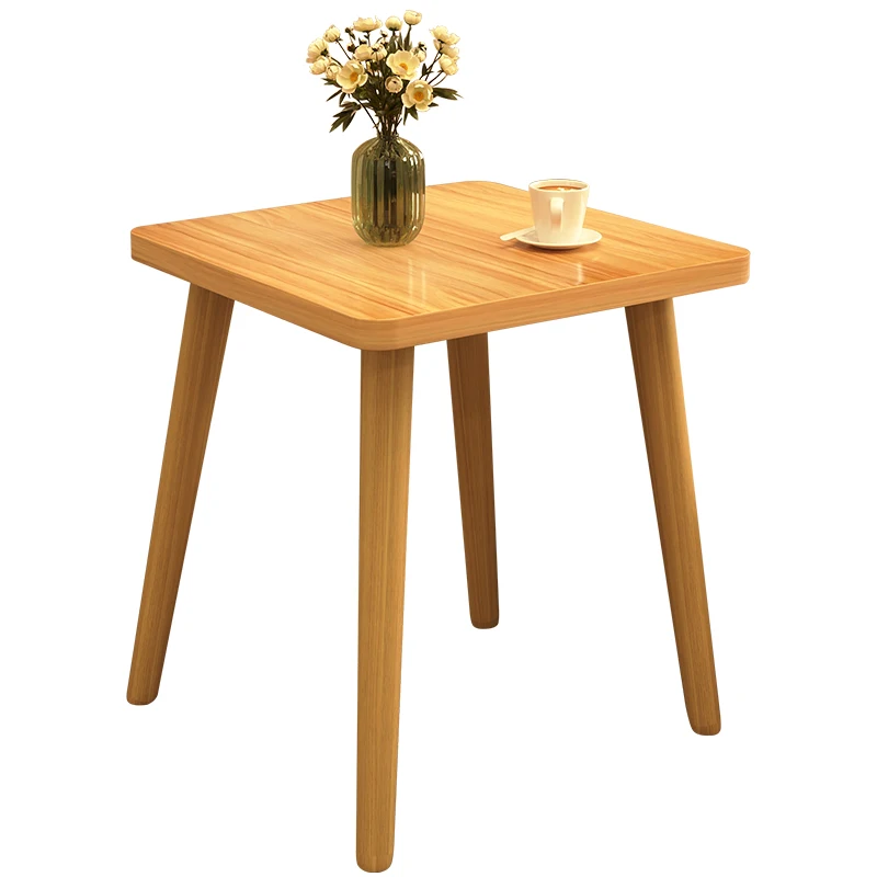 %Formwell 50*50cm Square Side Table Wooden Small Coffee Table for Living Room Bedroom and Balcony Easy Assemble Solid Wood Legs
