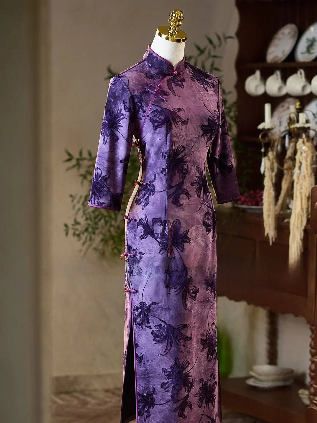 

Purple Women's New Chinese Sle High End Retro Republic of Chi 2025 New Wedding Dr Autumn Season