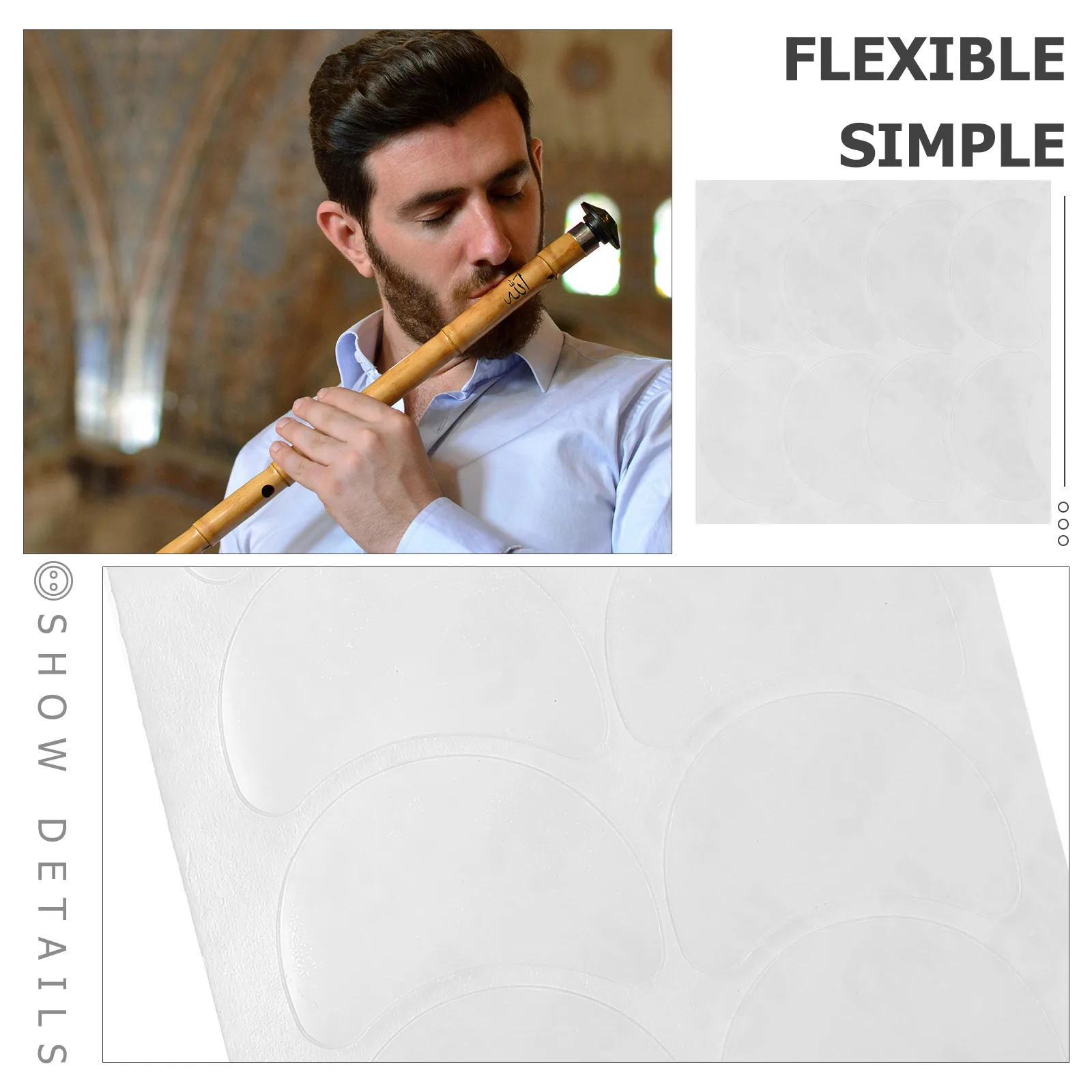 

3 Sheets Flute Tooth Cushion Pad Pads Cushions Saxophone Mouthpieces Alto Clarinet Cork